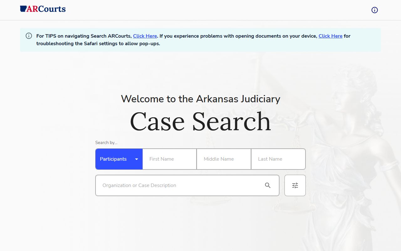 Arkansas CourtConnect search for Searcy County court records after arrest